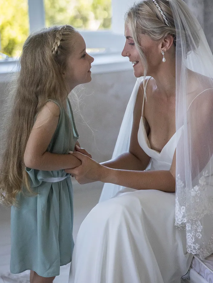 Two family members before wedding. Wedding photography