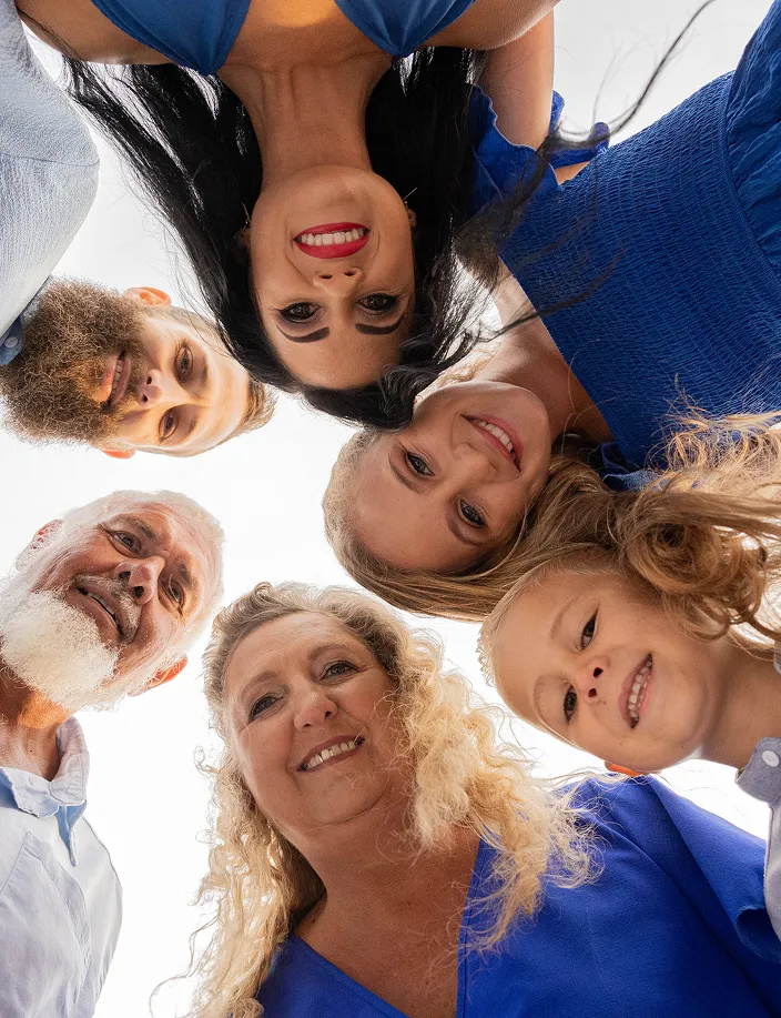 Family looking down in a circle. Family Photography