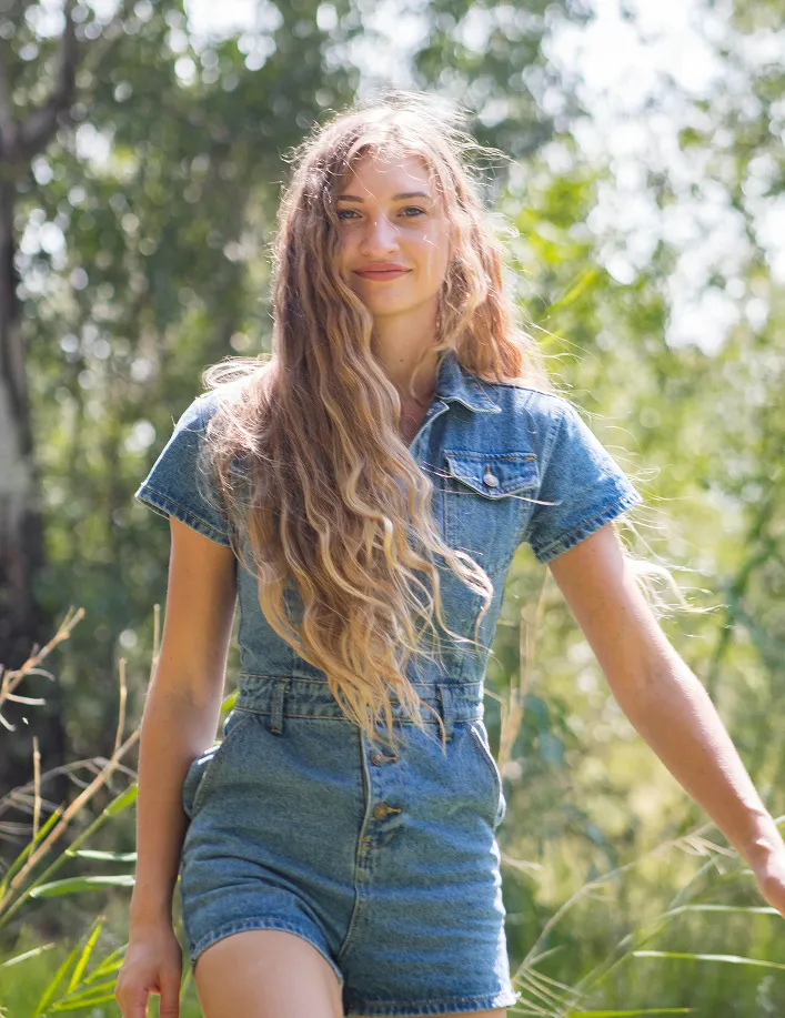 Individual image of young lady in the sun